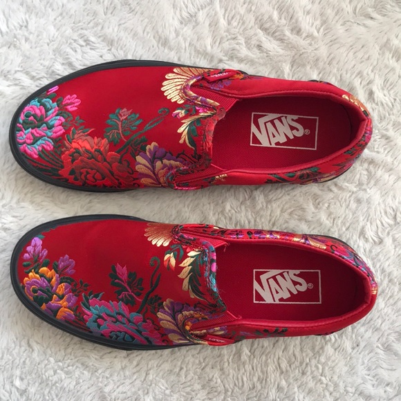 Vans Shoes - NWOT Vans Off The Wall Festival Satin red